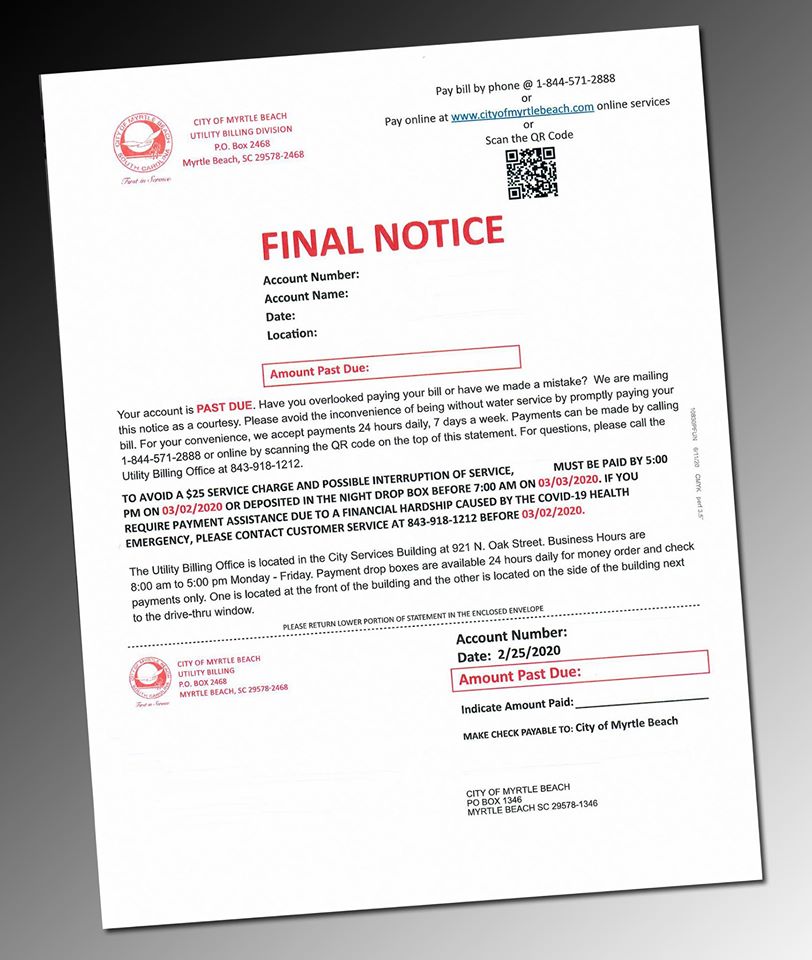 Late Utility Bills notices